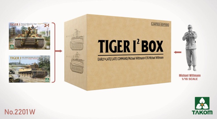 Takom 1:35 Tiger I 2 BOX Early + Late / Late Command  + 1:16 Michael Wittmann