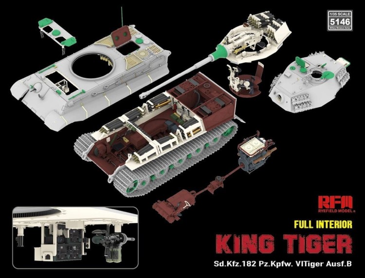 RFM 1:35 Sd.Kfz. 182 Pz.Kpfw. VI Tiger Ausf. B King Tiger Full Interior