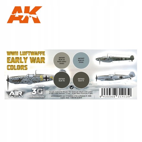 AK INTERACTIVE 11716 Zestaw farb Luftwaffe Early