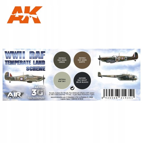 AK INTERACTIVE 11724 Zestaw farb WWII RAF Temperat