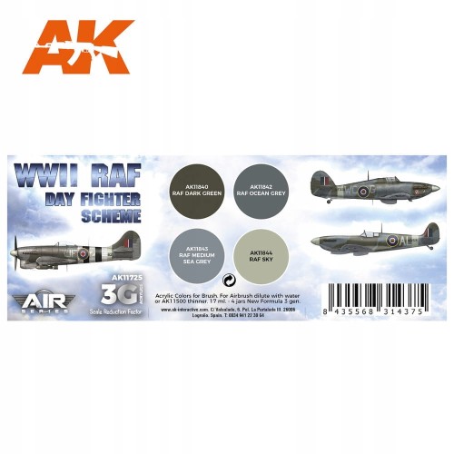 AK INTERACTIVE 11725 Zestaw farb WWII RAF Day Sche