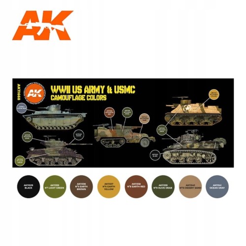 AK INTERACTIVE 11668 Zestaw farb WWII US Army