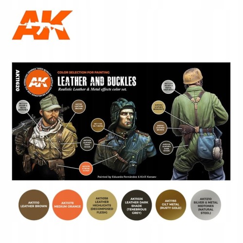 AK INTERACTIVE 11620 Zestaw farb Leather Buckles