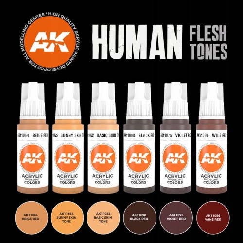 AK Interactive AK11603 Human Flesh Tones Set
