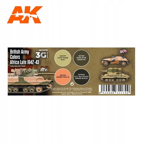 AK INTERACTIVE 11678 Zestaw farb British Army Colo
