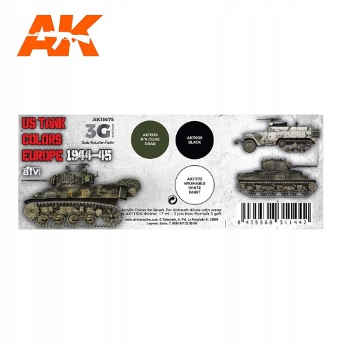 AK INTERACTIVE 11675 Zestaw farb US Tank Europe