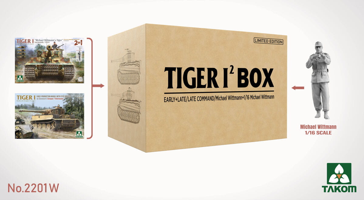 Takom 1:35 Tiger I 2 BOX Early + Late / Late Command  + 1:16 Michael Wittmann